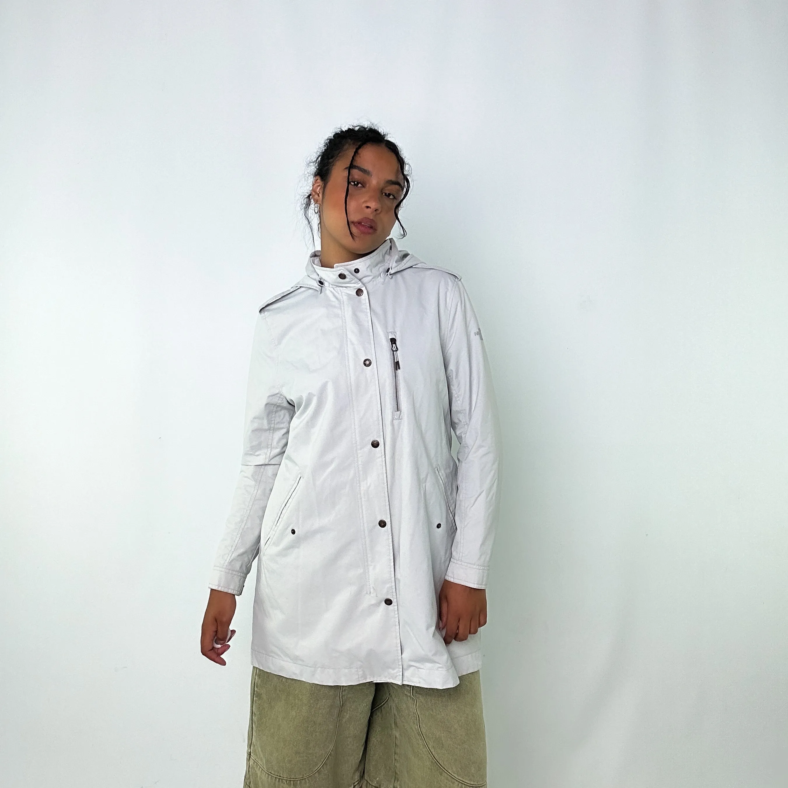 Light Grey 90s The North Face Light Rain Jacket (M)