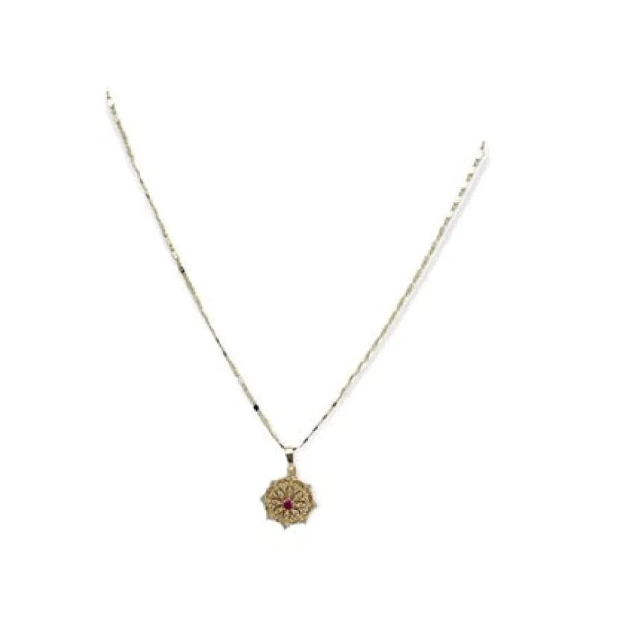 Liz pink stones necklace in 18k of gold plated