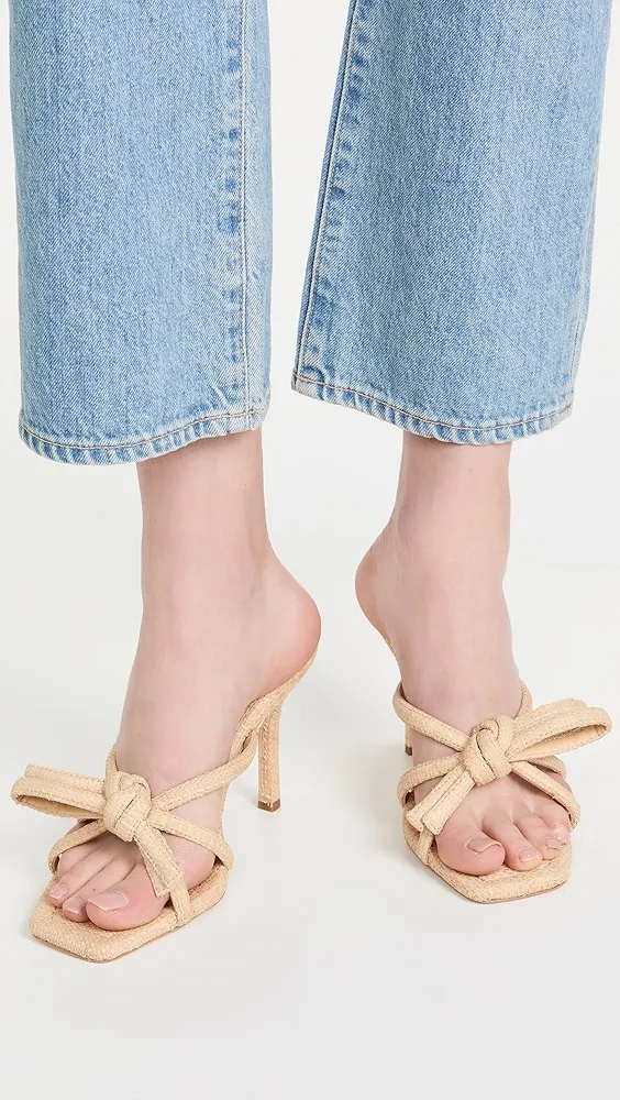 Loeffler Randall   Margi Raffia Bow Heeled Sandals 