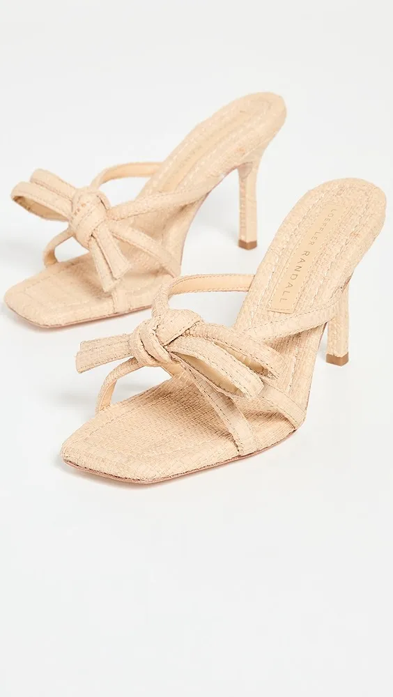 Loeffler Randall   Margi Raffia Bow Heeled Sandals 