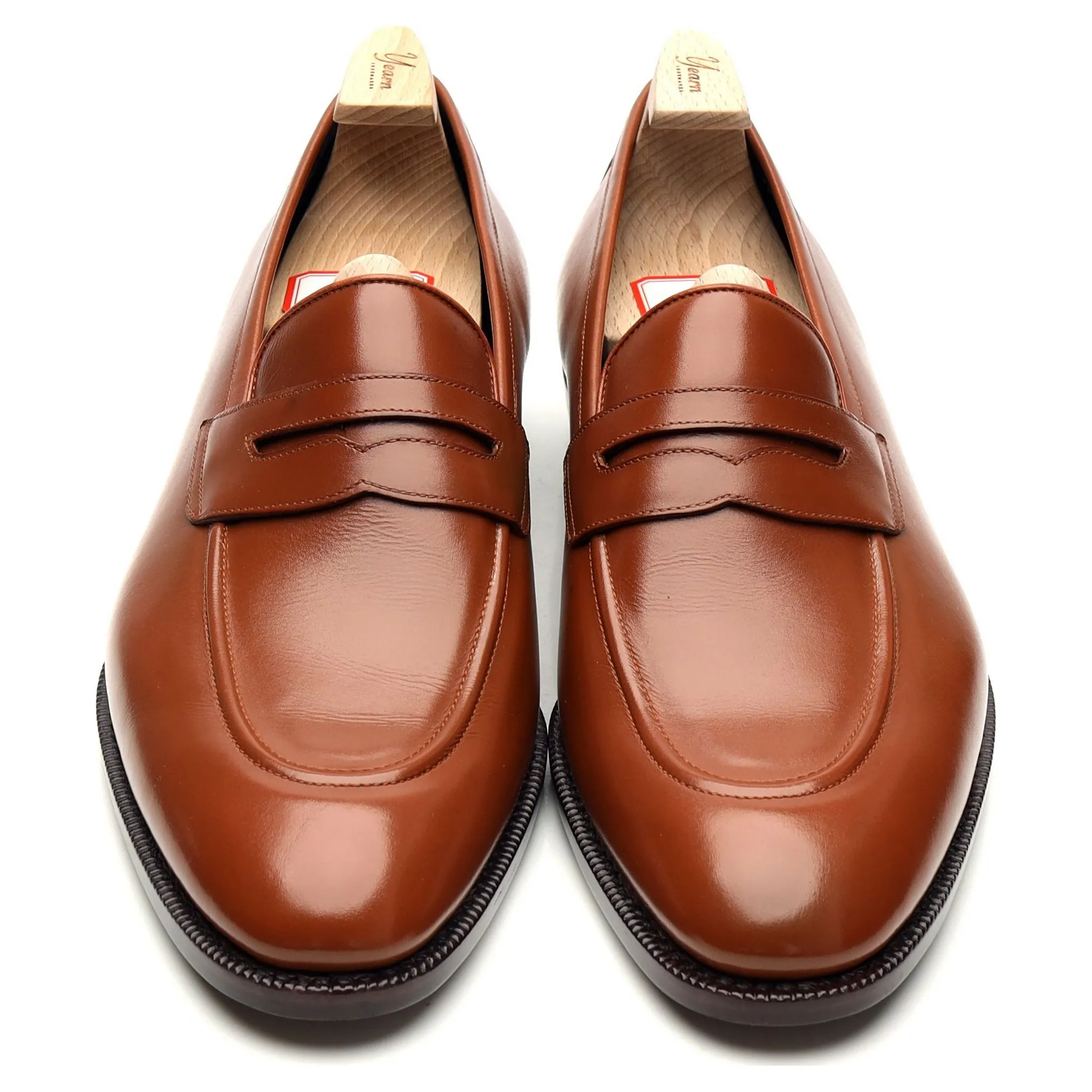 'LOF 814' Tan Brown Leather Loafers UK 8.5