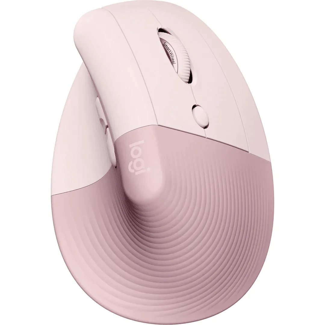 Logitech Lift Vertical Ergonomic Mouse Bluetooth/Logi Bolt Ergo Wireless Rose Pink