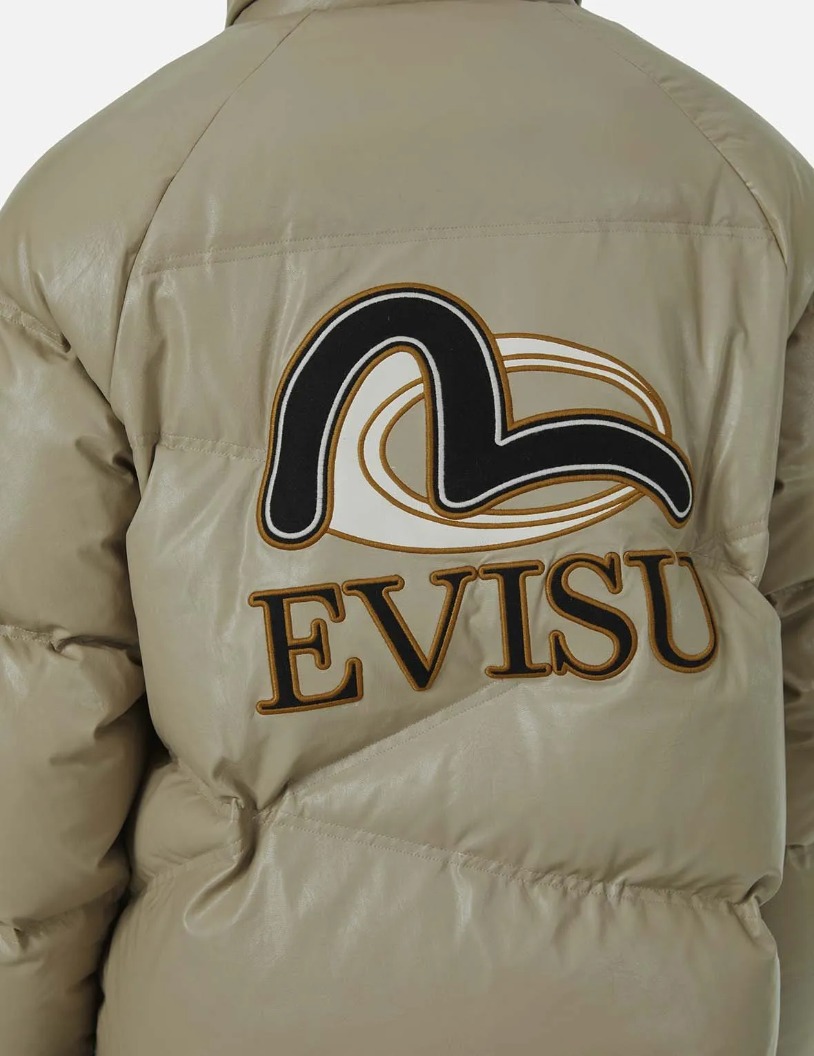 Logo and Seagull Applique Fashion Fit Down Jacket