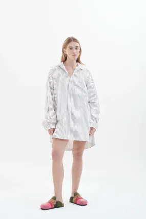 LUCIA SHIRT - WHITE BROWN