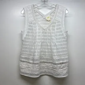 Maeve-Anthropologie Size 4-S Women's White Cut Out Shell Sleeveless Top