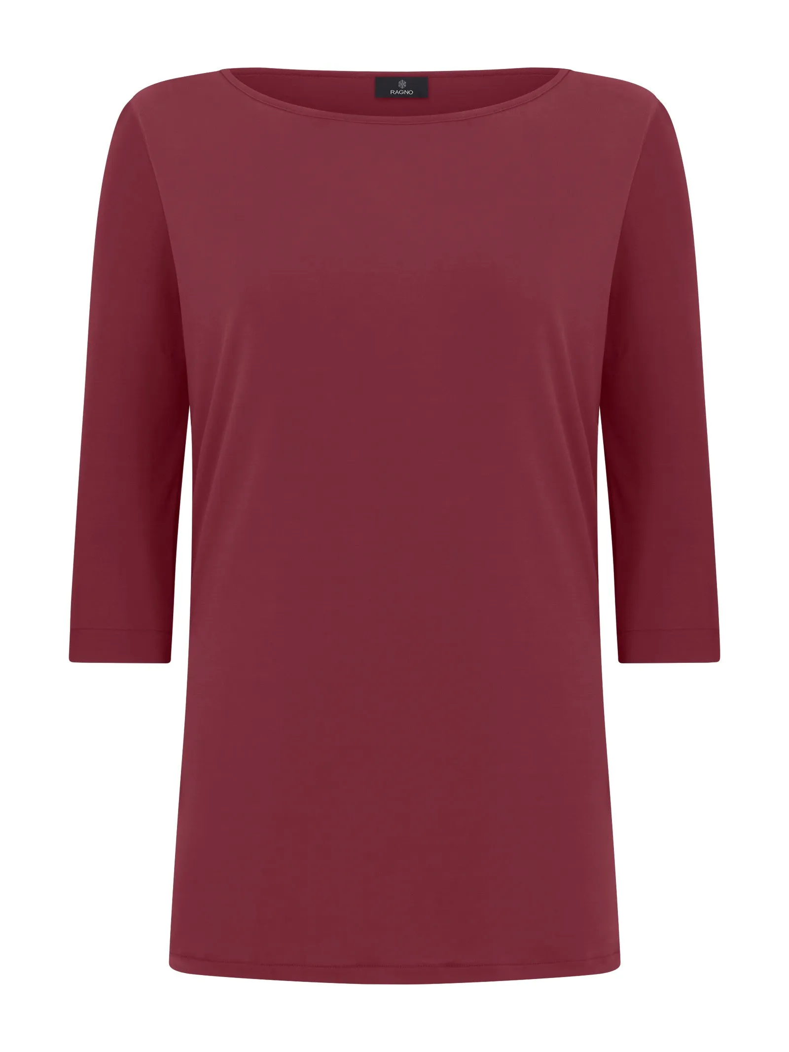 Maglia manica 3/4 in Crêpe Satin - Tibetan Red