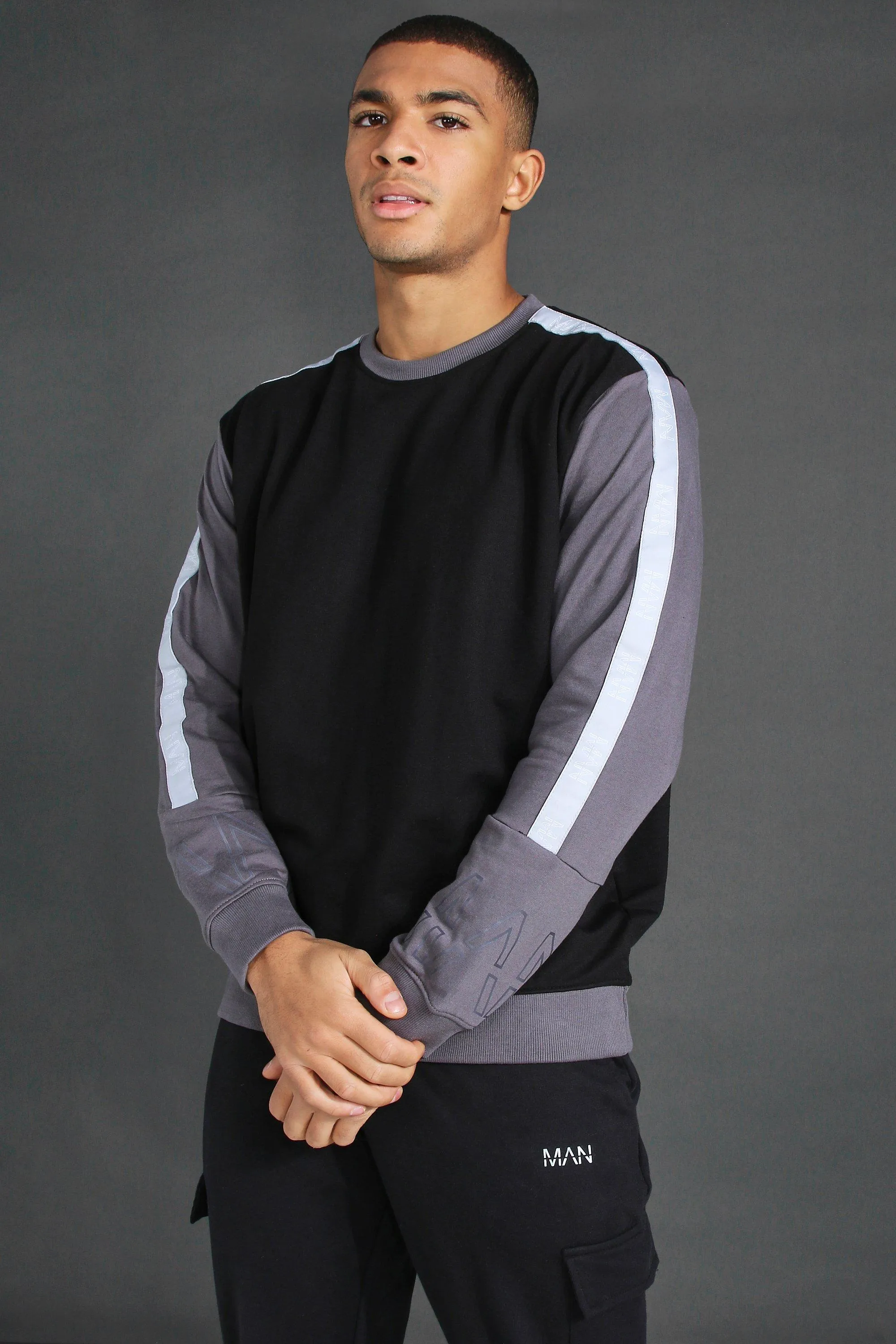 Man Active Oversized Sweater With Tape Detail