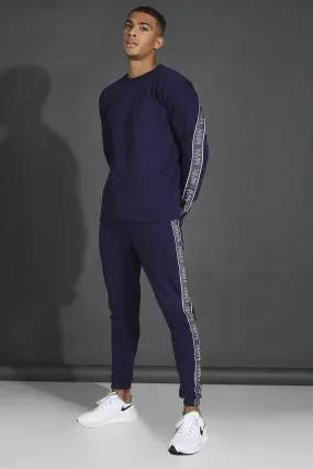 Man Active Oversized Tape Sweater Tracksuit