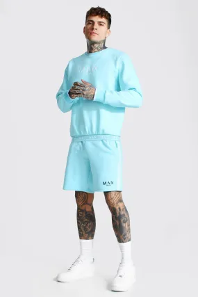 Man Short Sweater Tracksuit With Tape Detail