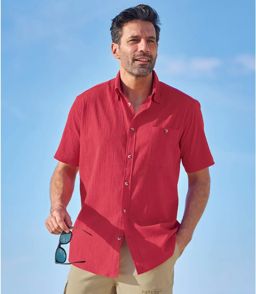 Men's Red Crepe Shirt