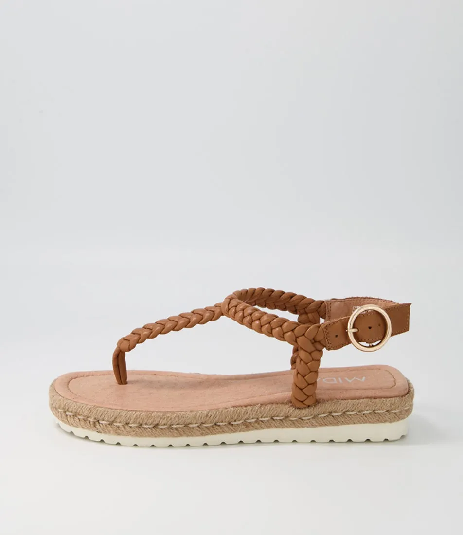 MIDAS Stanford Dark Tan Leather Sandals