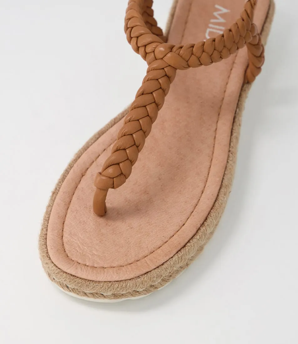 MIDAS Stanford Dark Tan Leather Sandals