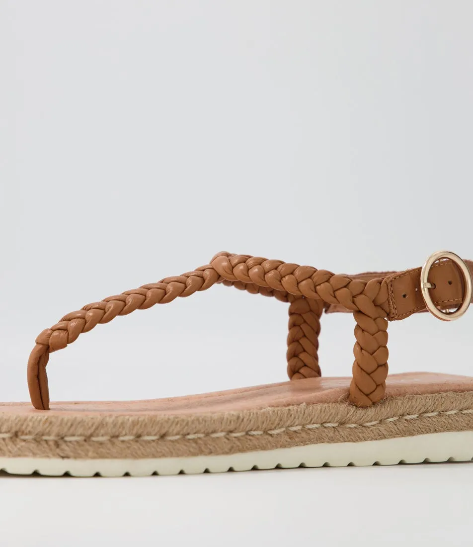 MIDAS Stanford Dark Tan Leather Sandals