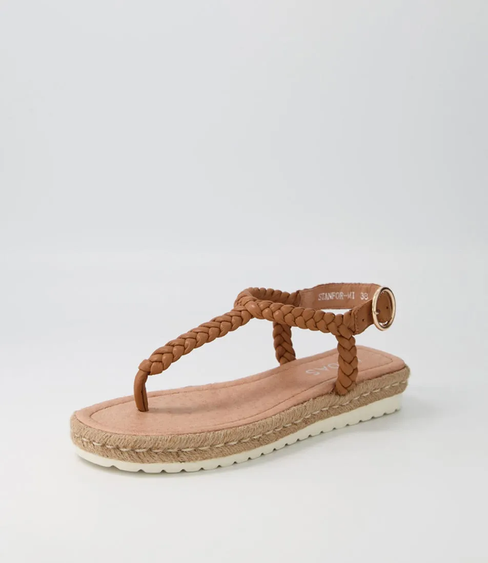 MIDAS Stanford Dark Tan Leather Sandals