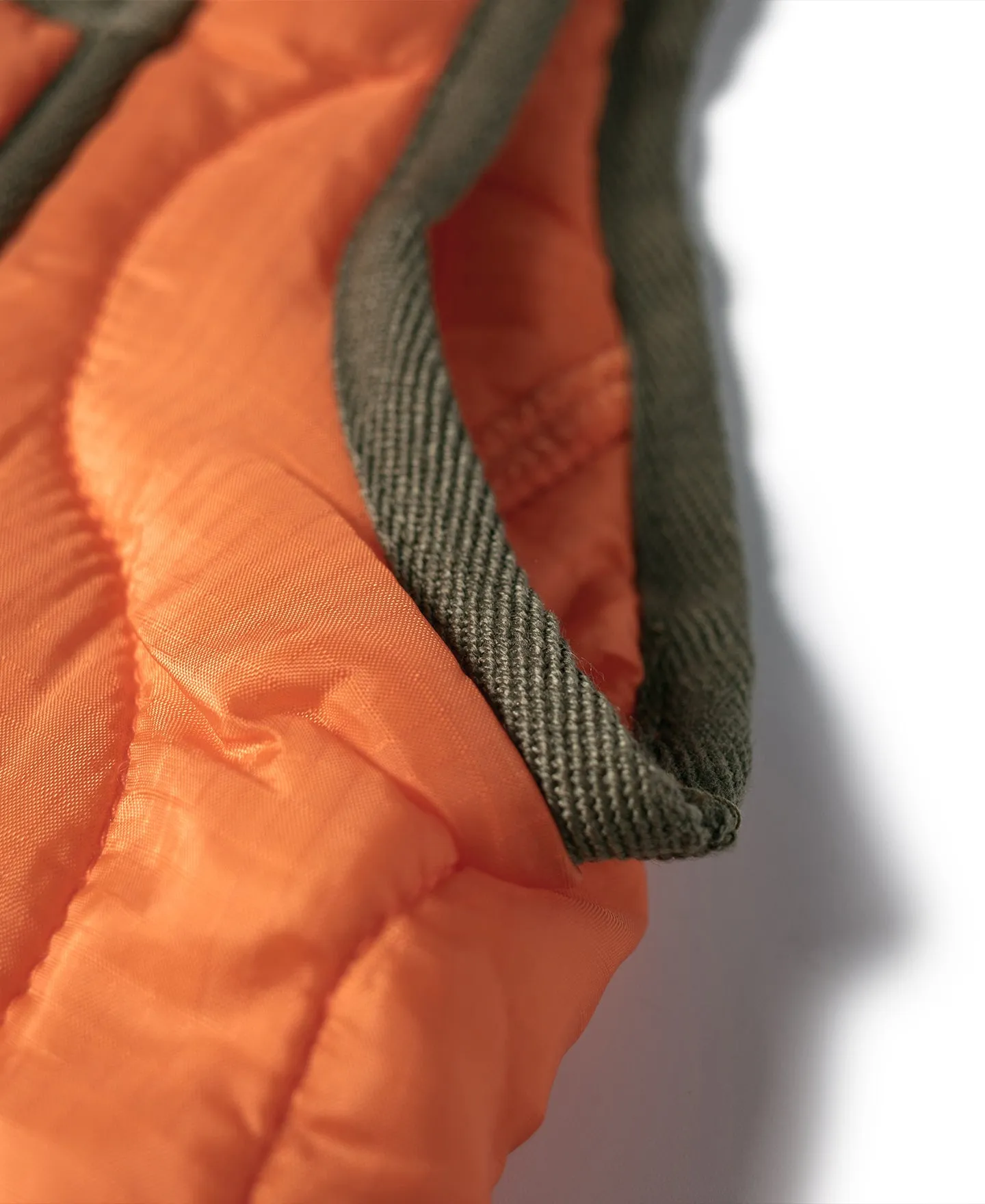 Military Style Quilted Padded Ripstop Nylon Vest - Orange