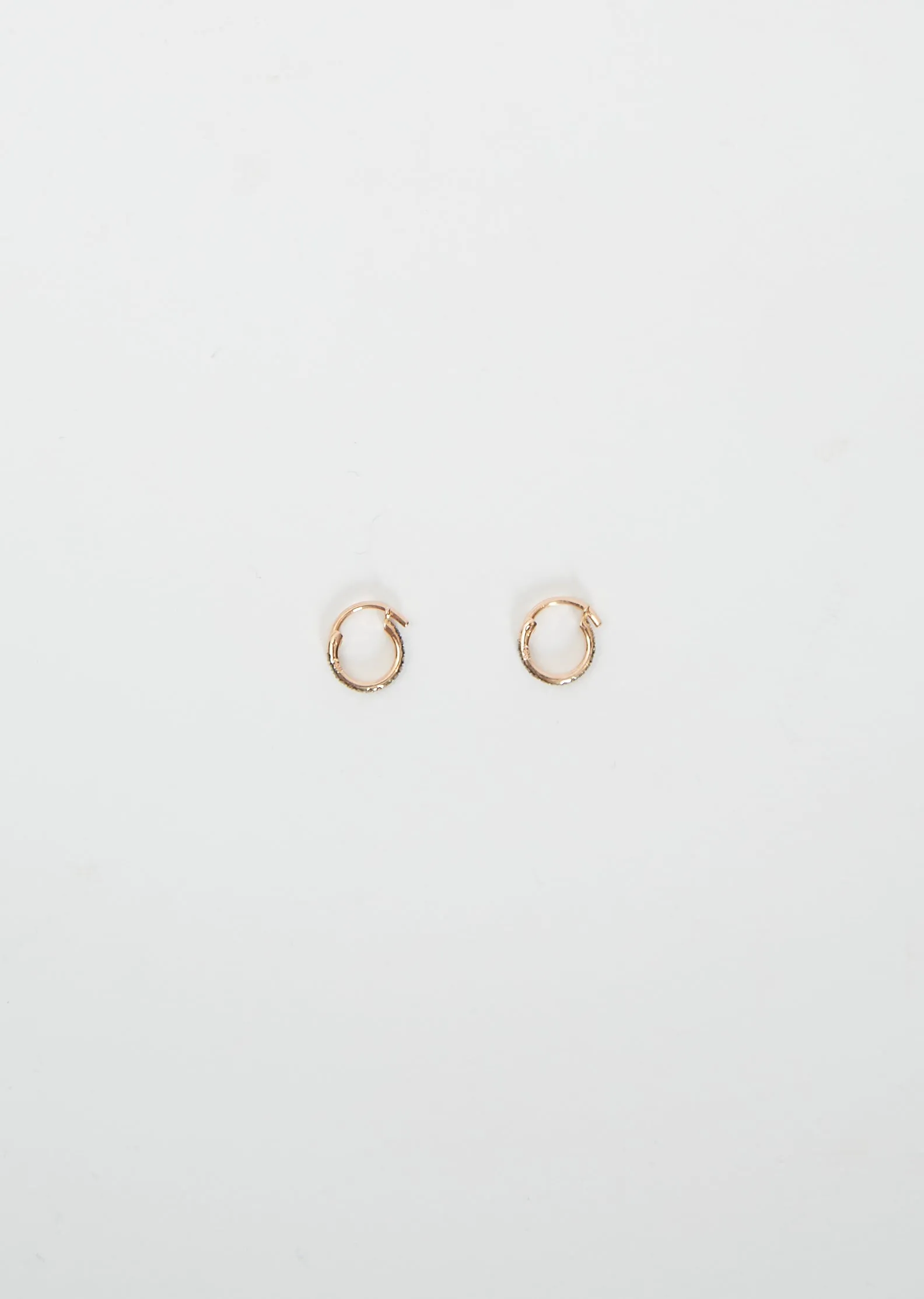 Mini Brown Diamond Hoops