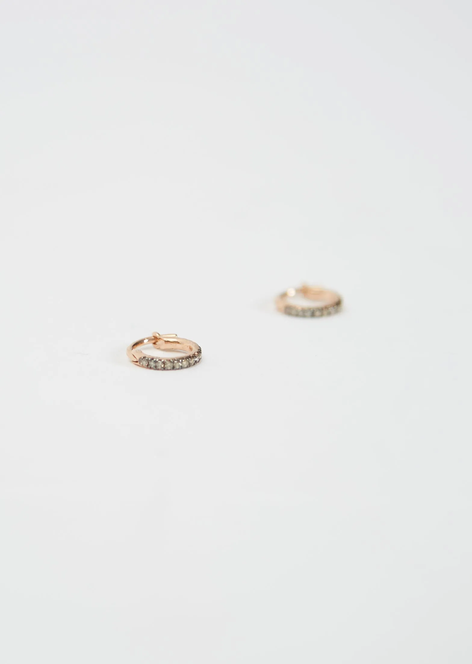 Mini Brown Diamond Hoops