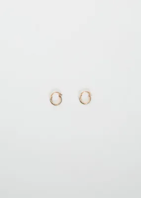 Mini Brown Diamond Hoops