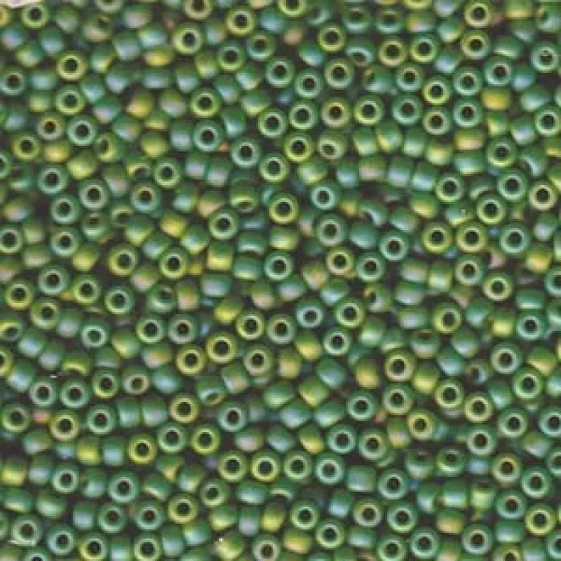 Miyuki Boncuk, MiyukiRoundBeads11/0-0411FR Matted Opaque Green AB