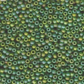 Miyuki Boncuk, MiyukiRoundBeads11/0-0411FR Matted Opaque Green AB