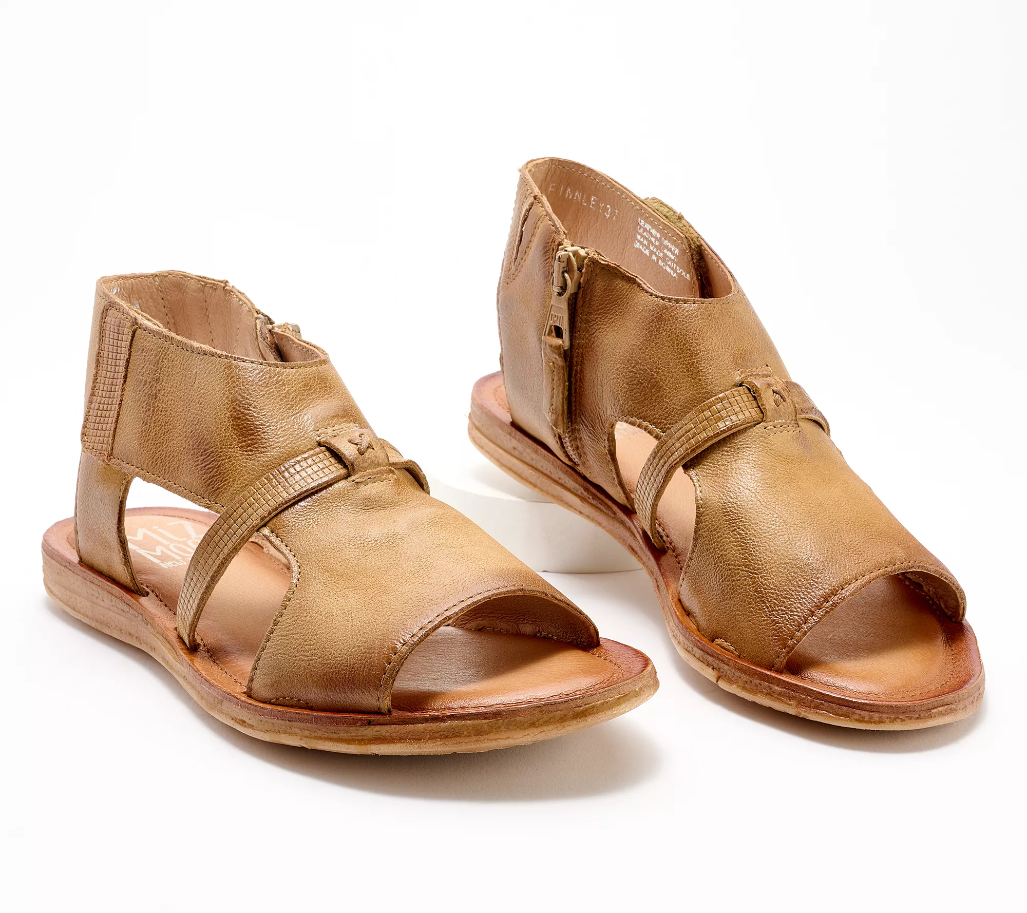 Miz Mooz Leather Side-Zip Sandals - Finnley