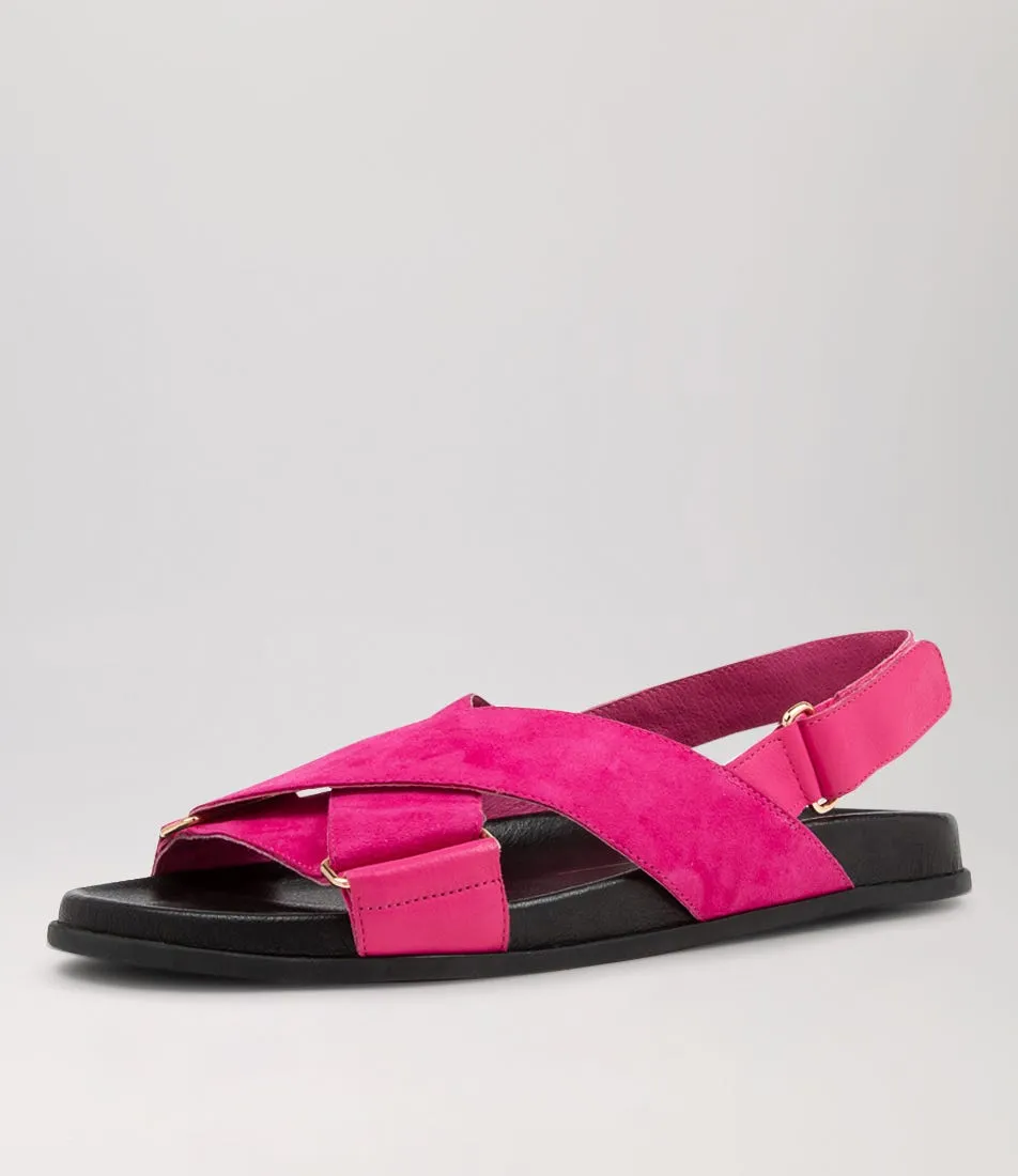 MOLLINI Haylow Fuchsia Leather Suede Sandals Bs