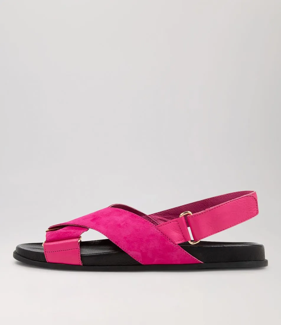 MOLLINI Haylow Fuchsia Leather Suede Sandals Bs