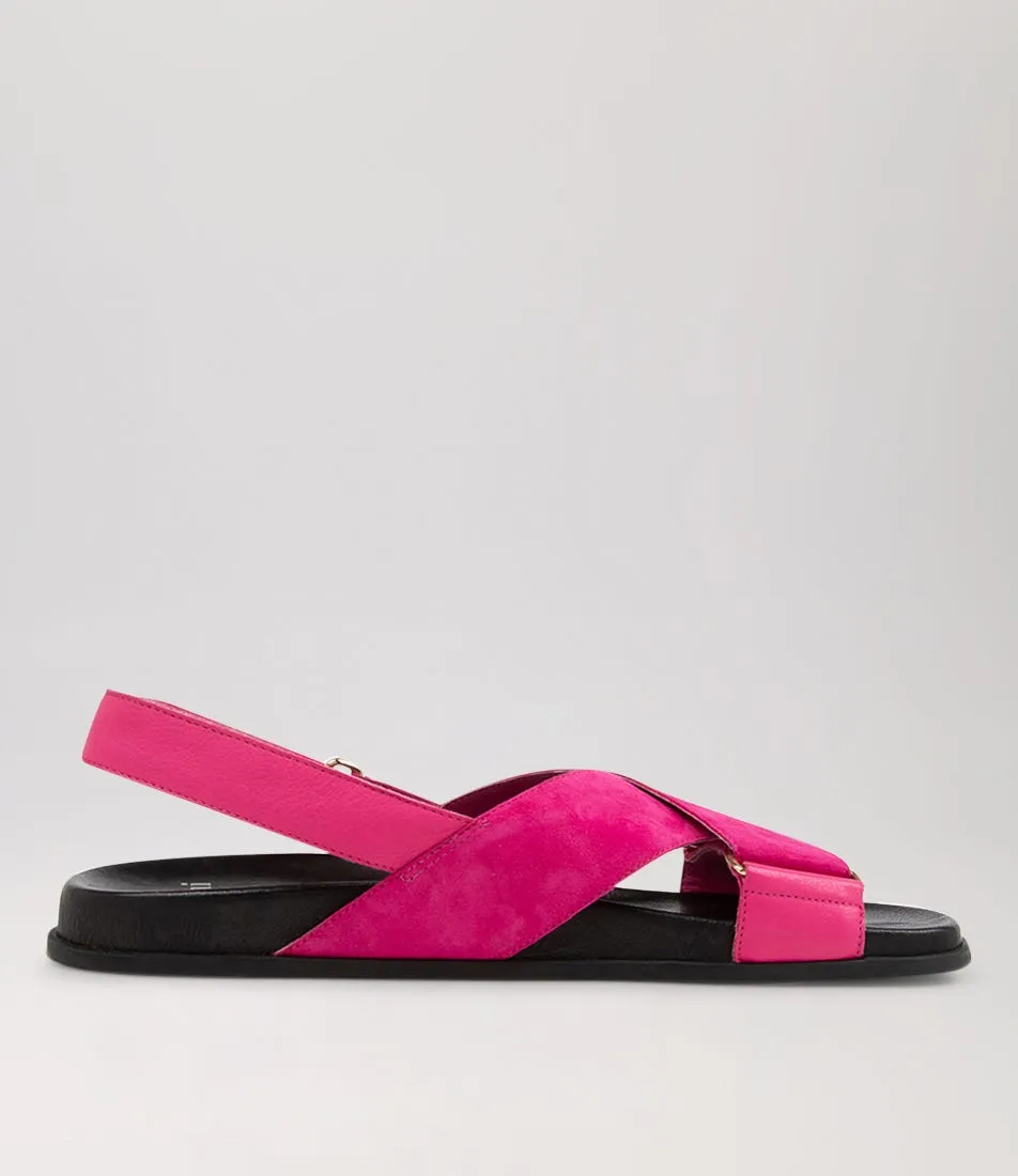 MOLLINI Haylow Fuchsia Leather Suede Sandals Bs