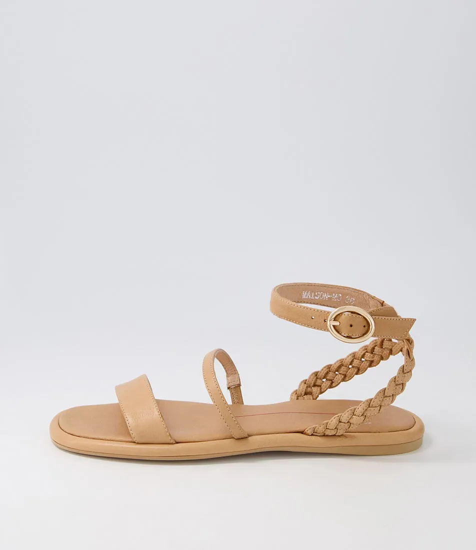 MOLLINI Maison Dark Camel Leather Sandals