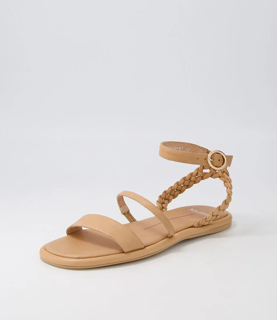 MOLLINI Maison Dark Camel Leather Sandals