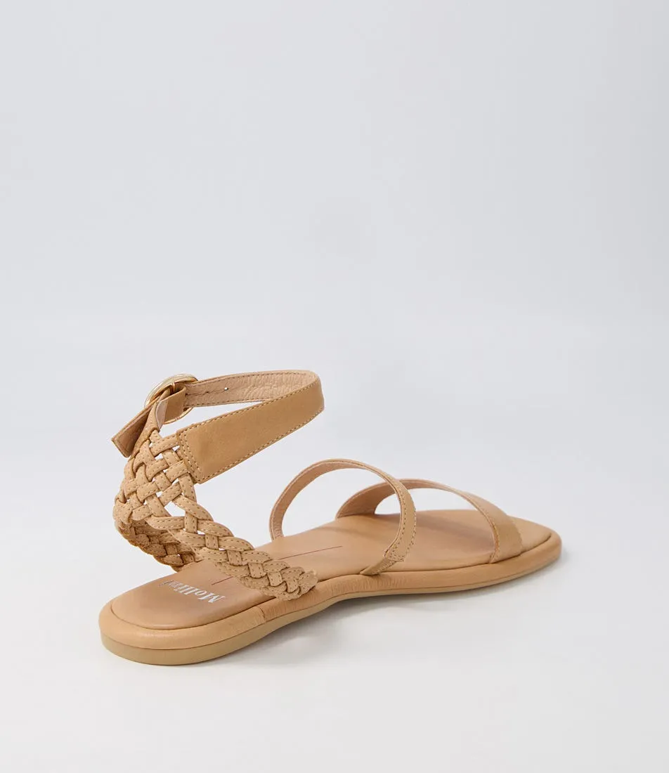 MOLLINI Maison Dark Camel Leather Sandals