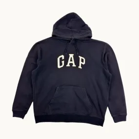 Navy Blue 90s GAP Spellout Hoodie Sweatshirt (L)