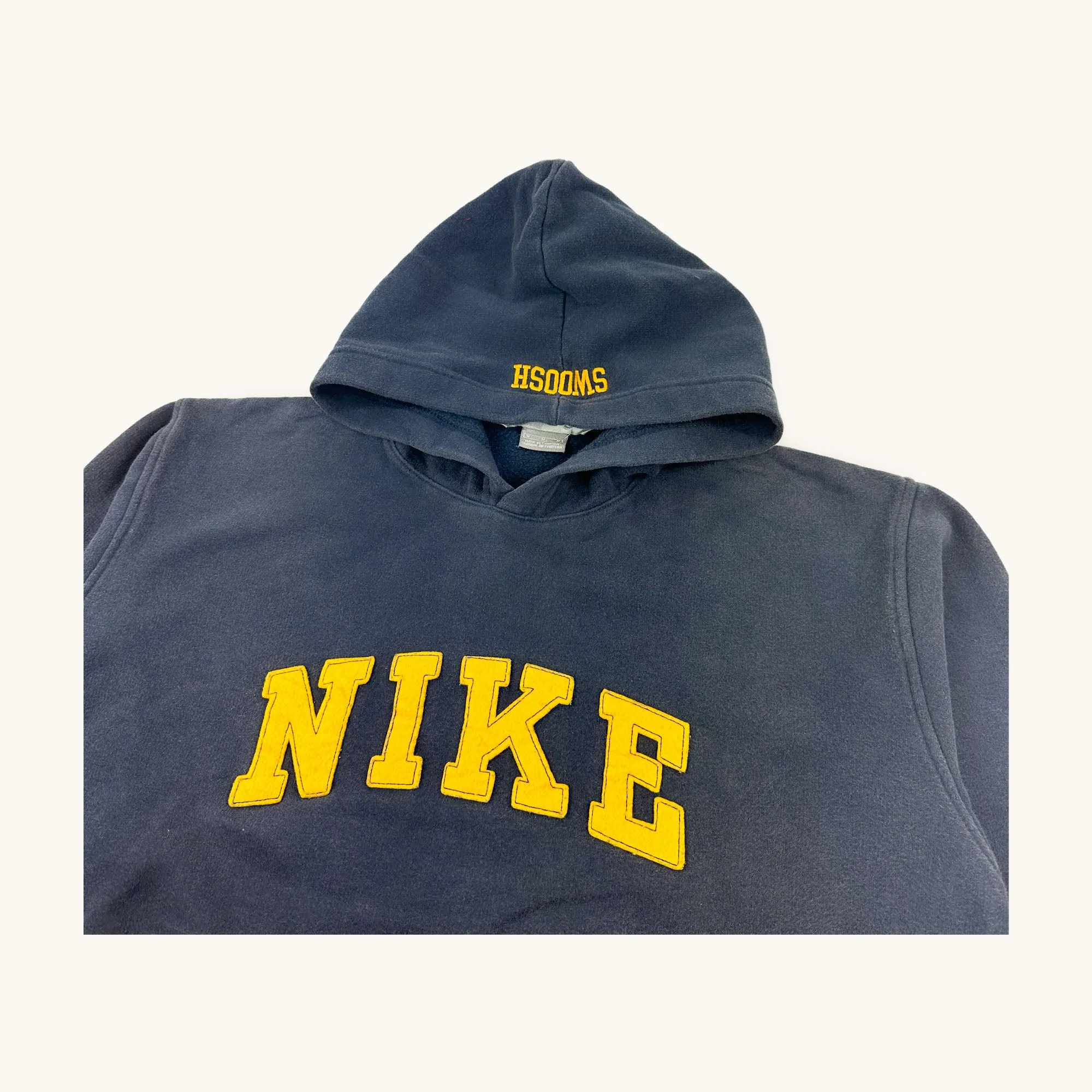 Navy Blue 90s NIKE Spellout Hoodie Sweatshirt (M/L)