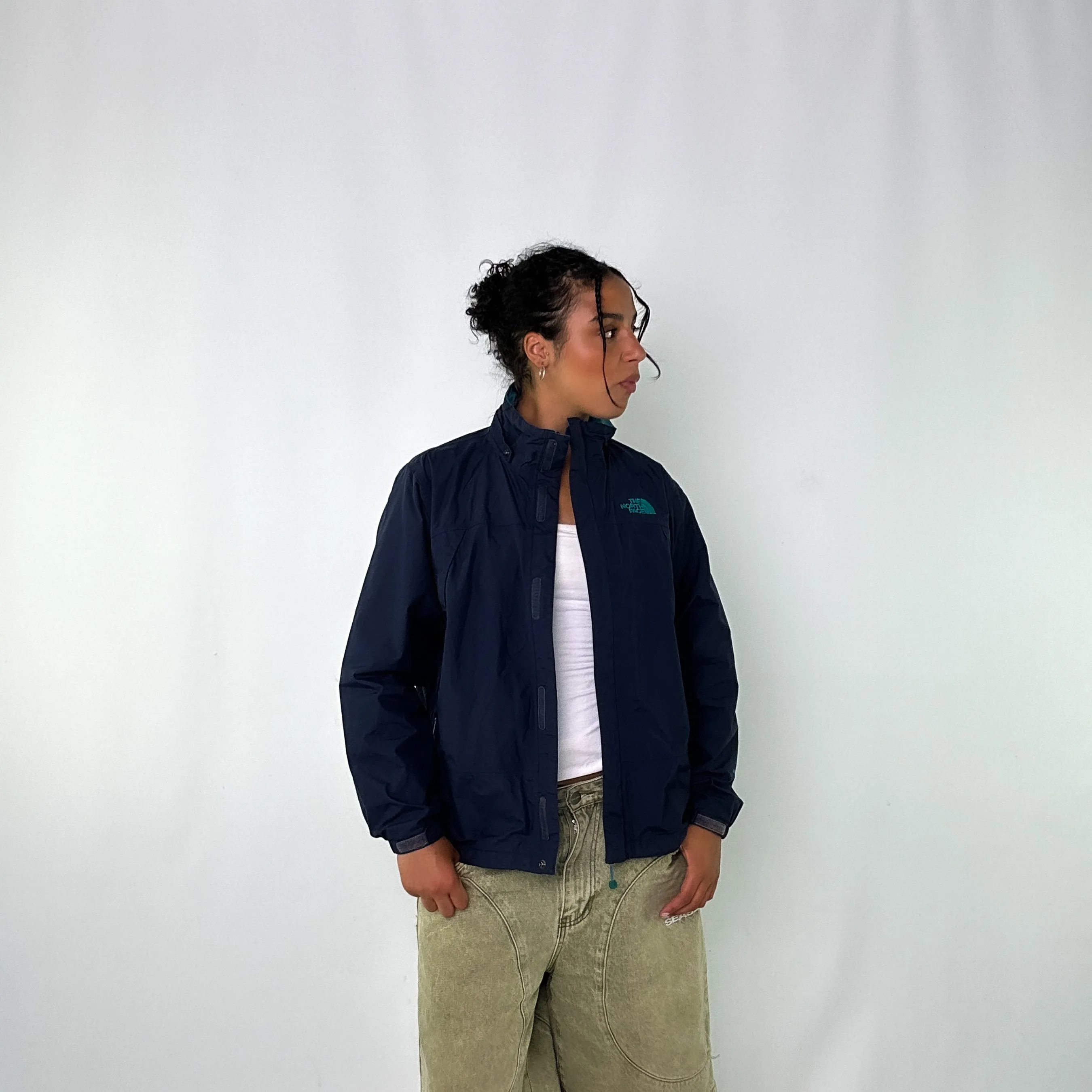 Navy Blue 90s The North Face Light Rain Jacket (M)