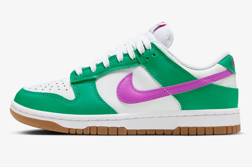 Nike SB Dunk Low White Stadium Green Fuchsia Gum Light Brown FD9922-151