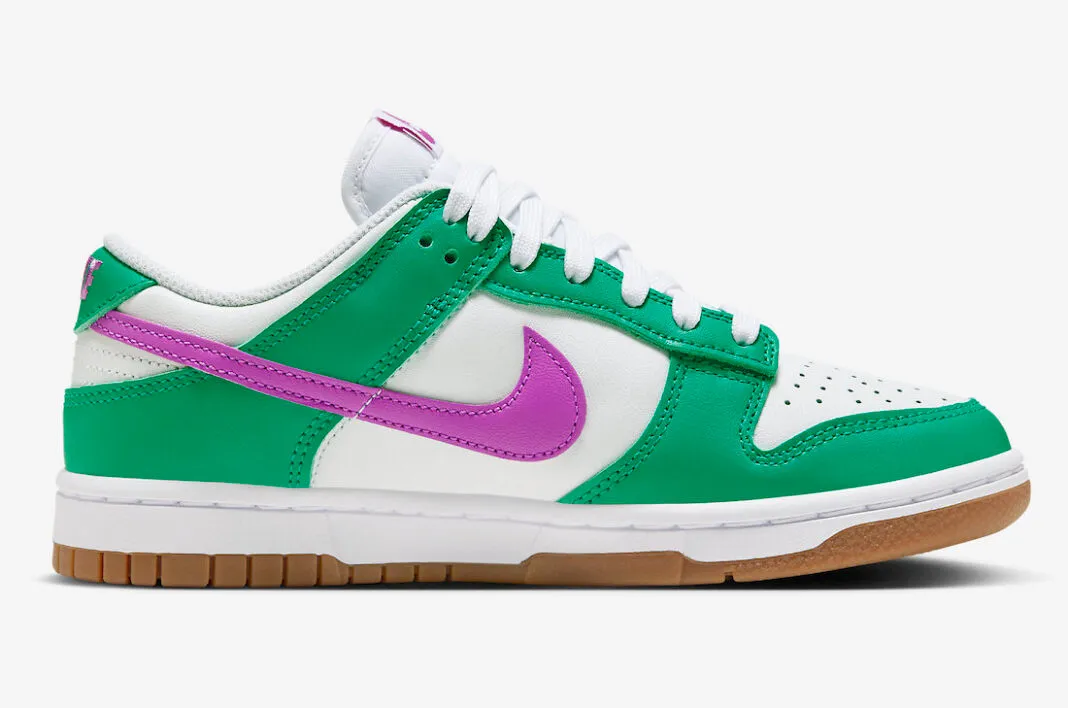 Nike SB Dunk Low White Stadium Green Fuchsia Gum Light Brown FD9922-151