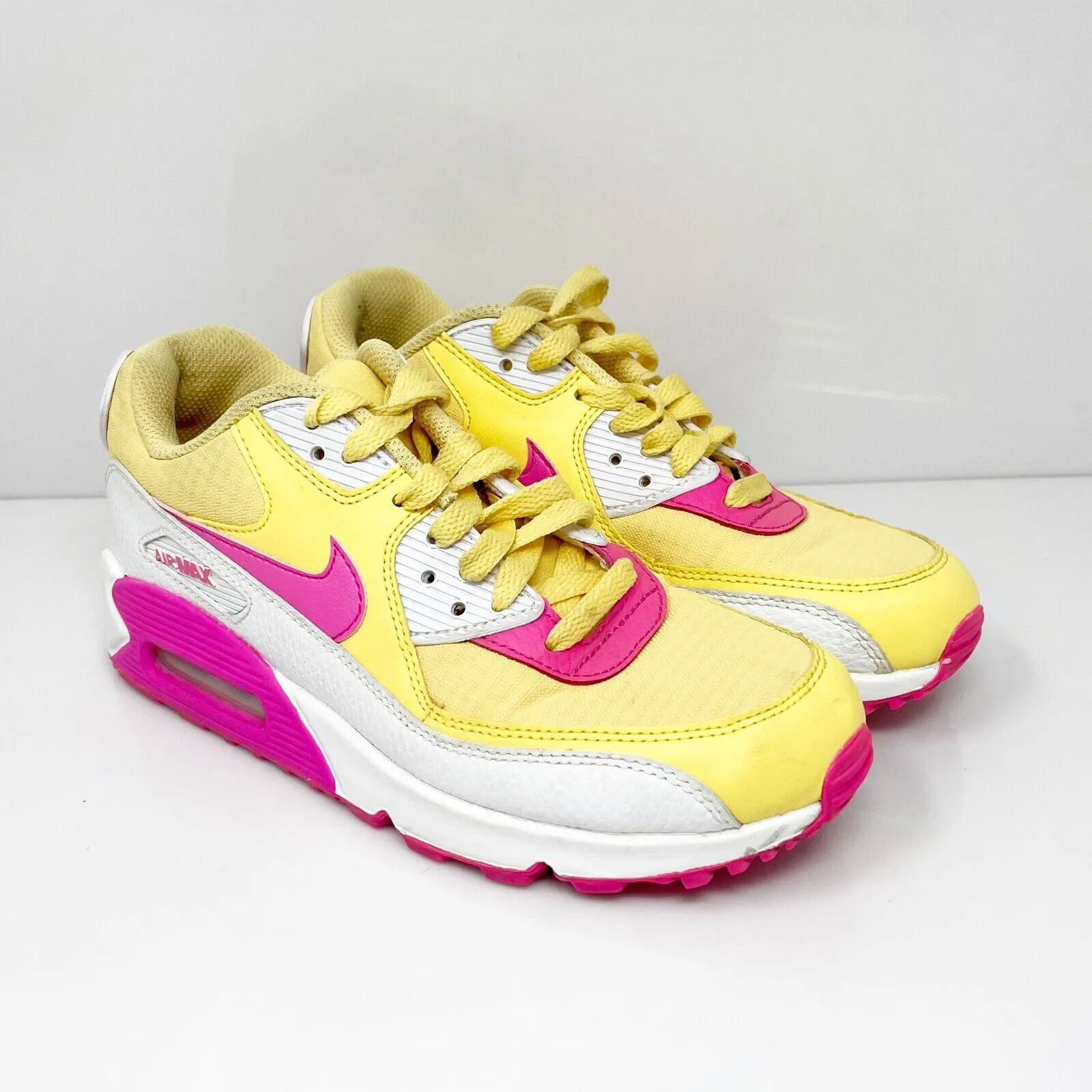 Nike Womens Air Max 90 325213-702 Yellow Casual Shoes Sneakers Size 7