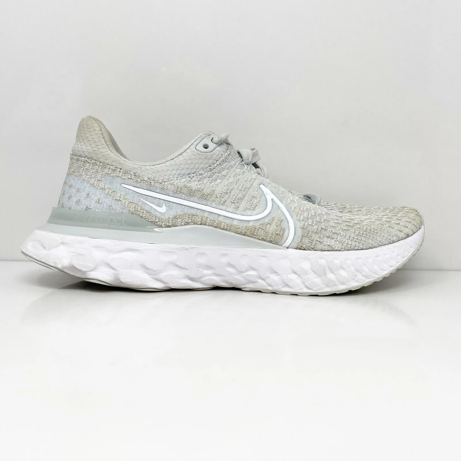 Nike Womens React Infinity Run FK 3 DD3024-004 White Running Shoes Sneakers 7.5