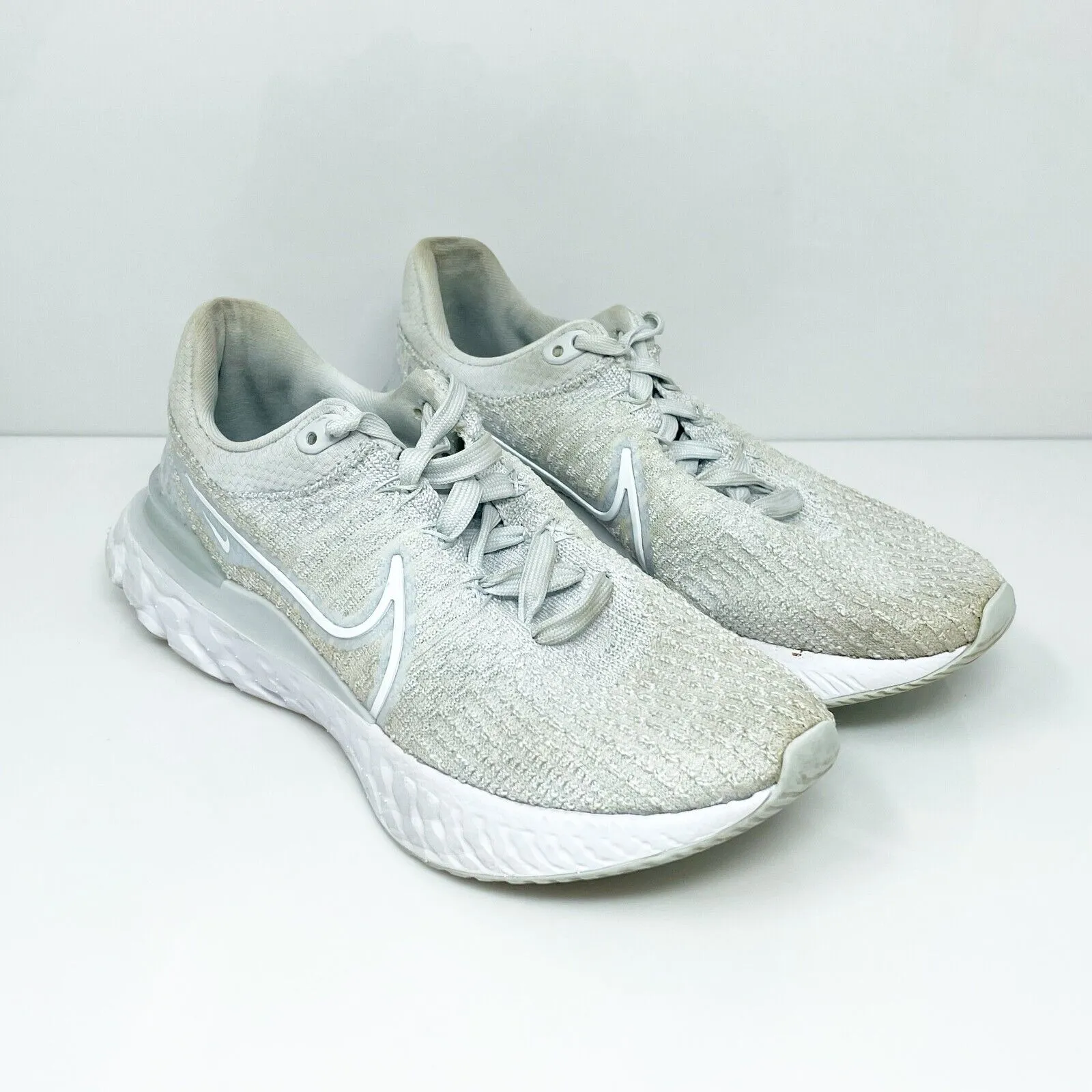 Nike Womens React Infinity Run FK 3 DD3024-004 White Running Shoes Sneakers 7.5