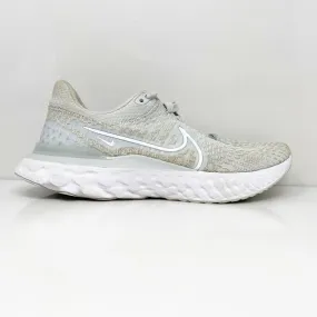 Nike Womens React Infinity Run FK 3 DD3024-004 White Running Shoes Sneakers 7.5