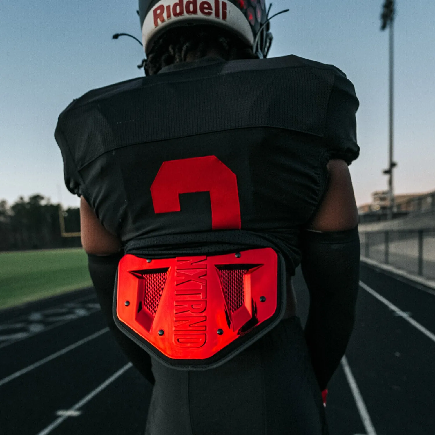 NXTRND B-PLATE Football Back Plate Chrome Red