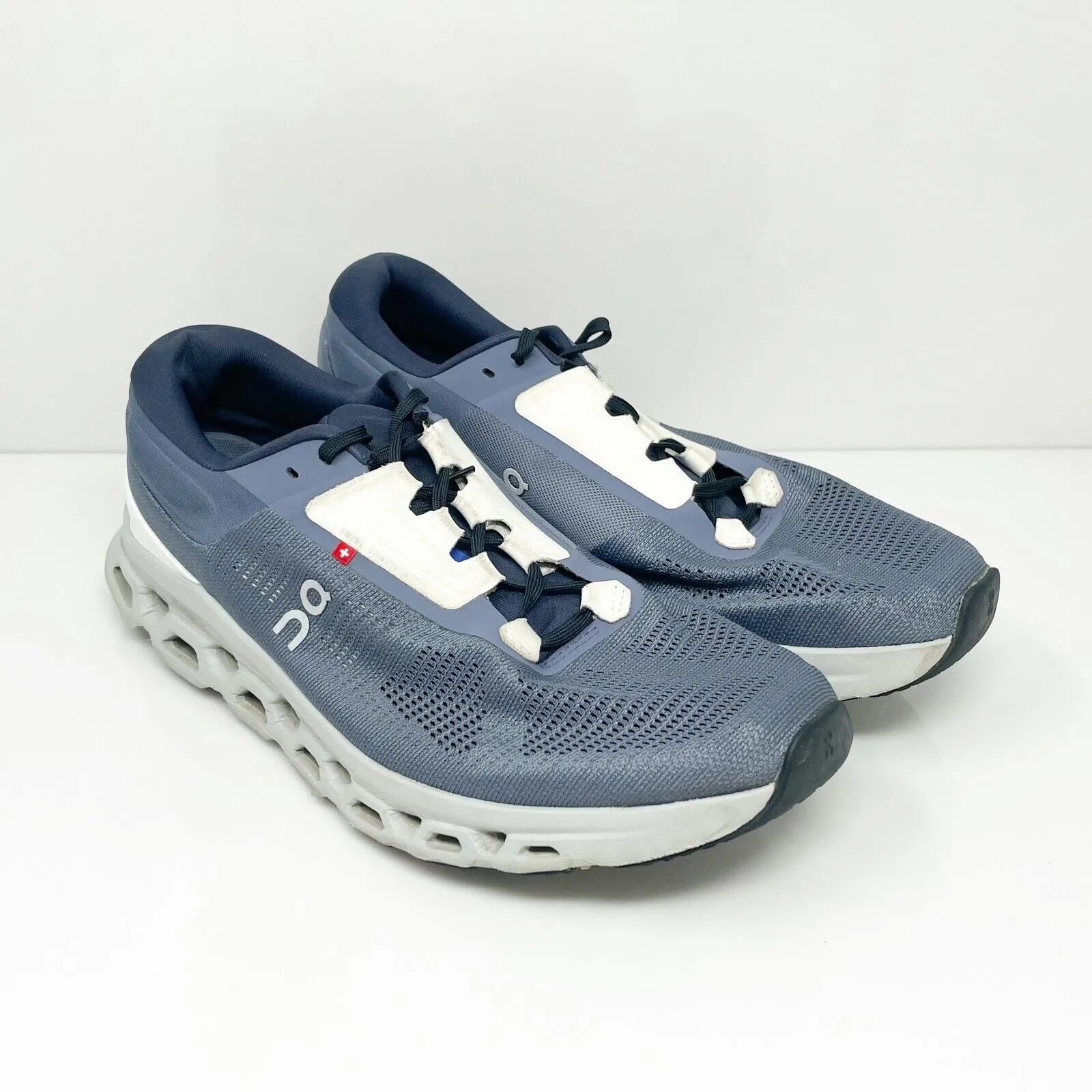 On Mens Cloudstratus 3 Blue Running Shoes Sneakers Size 10.5