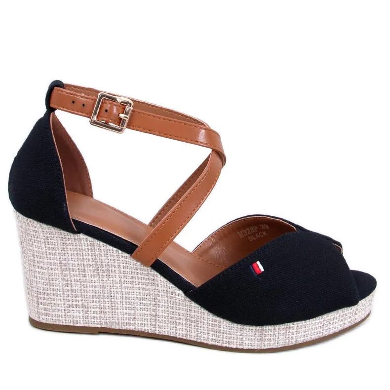 Open toe wedge sandals from Berna Black