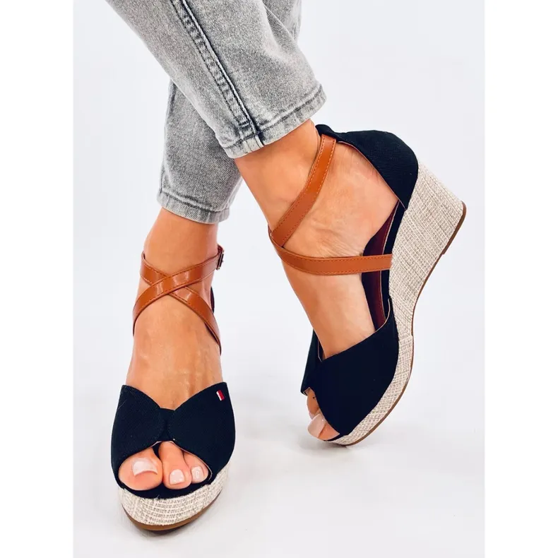 Open toe wedge sandals from Berna Black