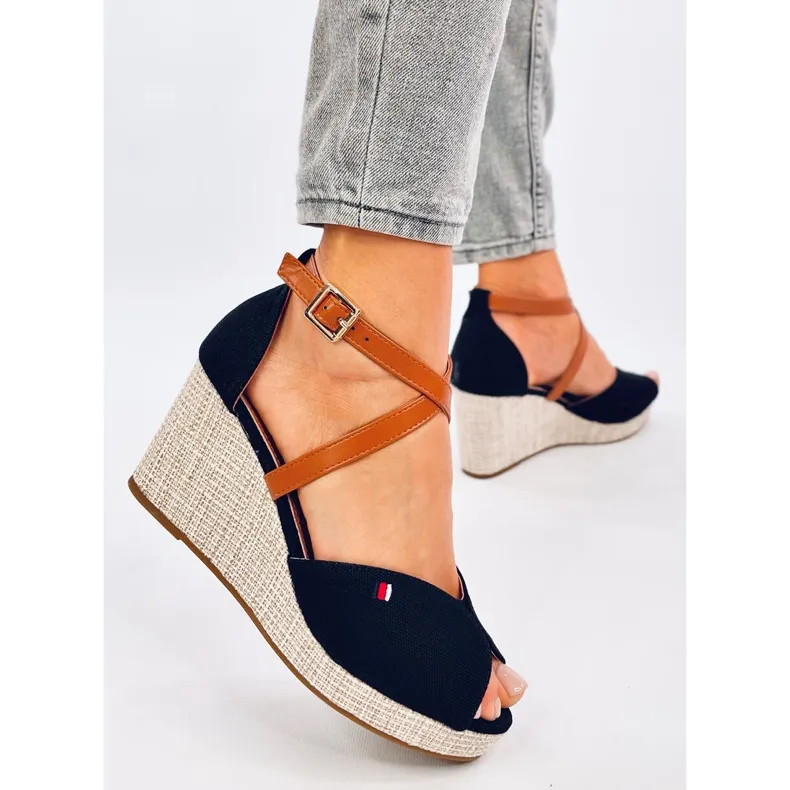 Open toe wedge sandals from Berna Black