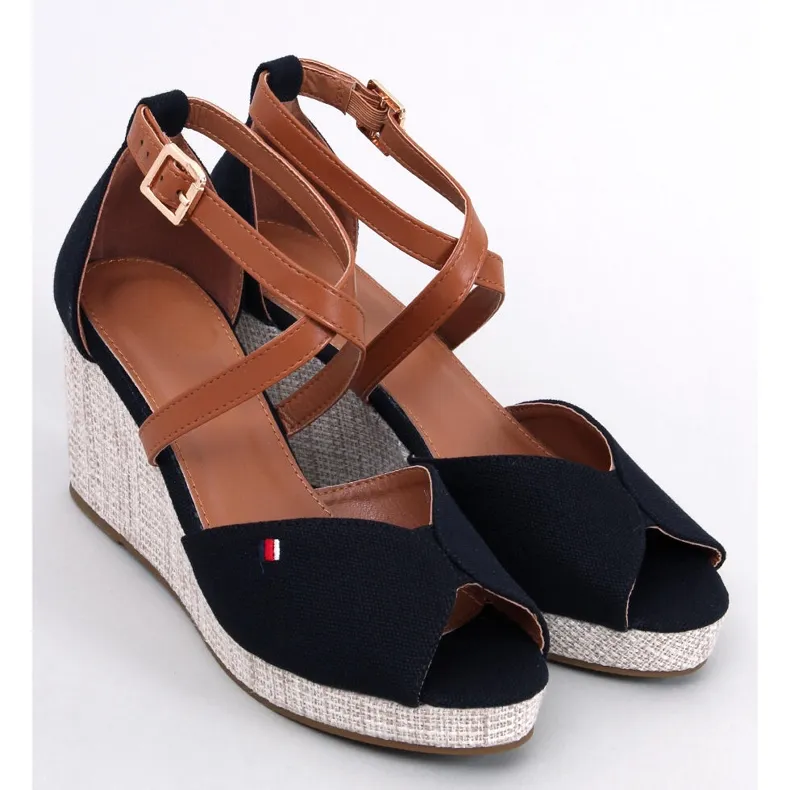 Open toe wedge sandals from Berna Black