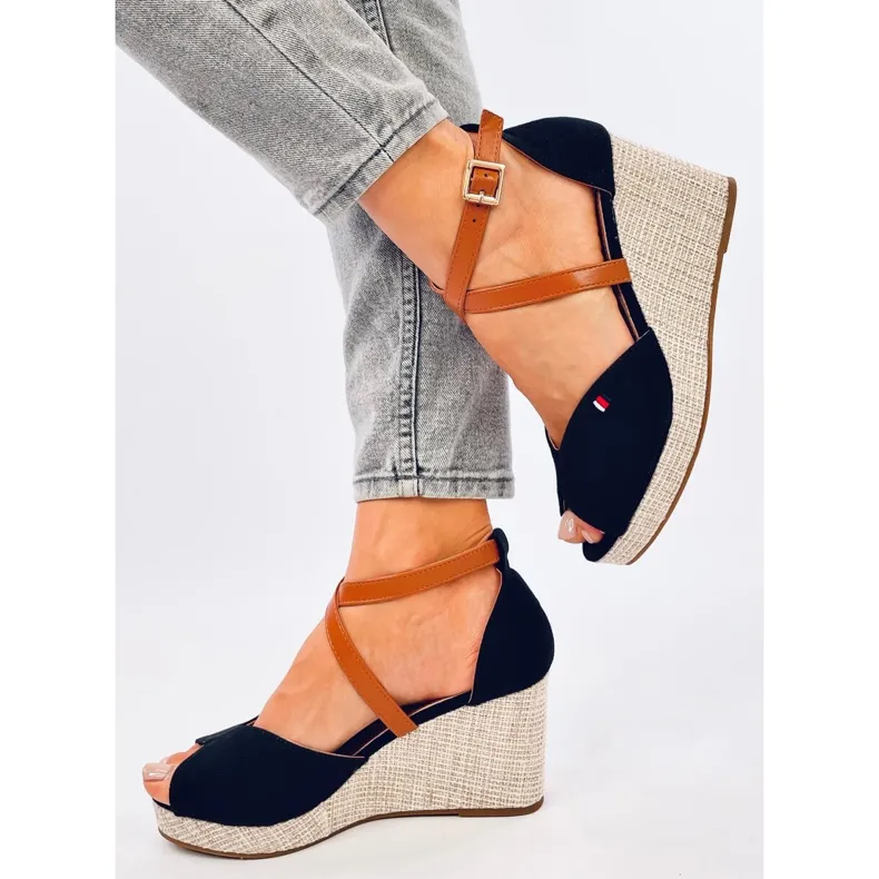 Open toe wedge sandals from Berna Black