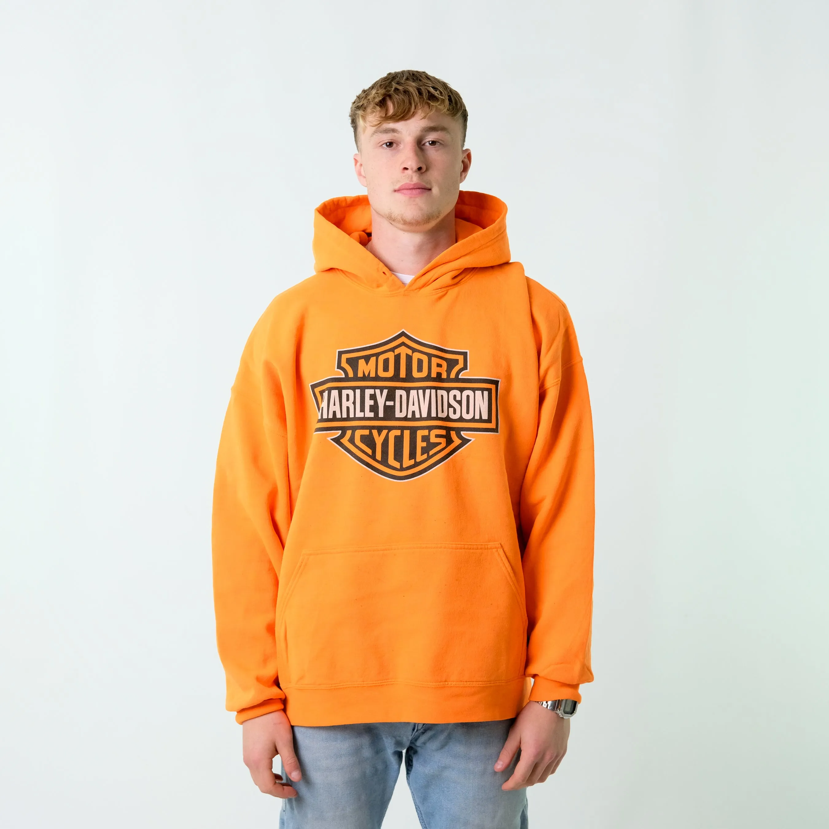 Orange y2ks Harley Davidison Hoodie (XXL)