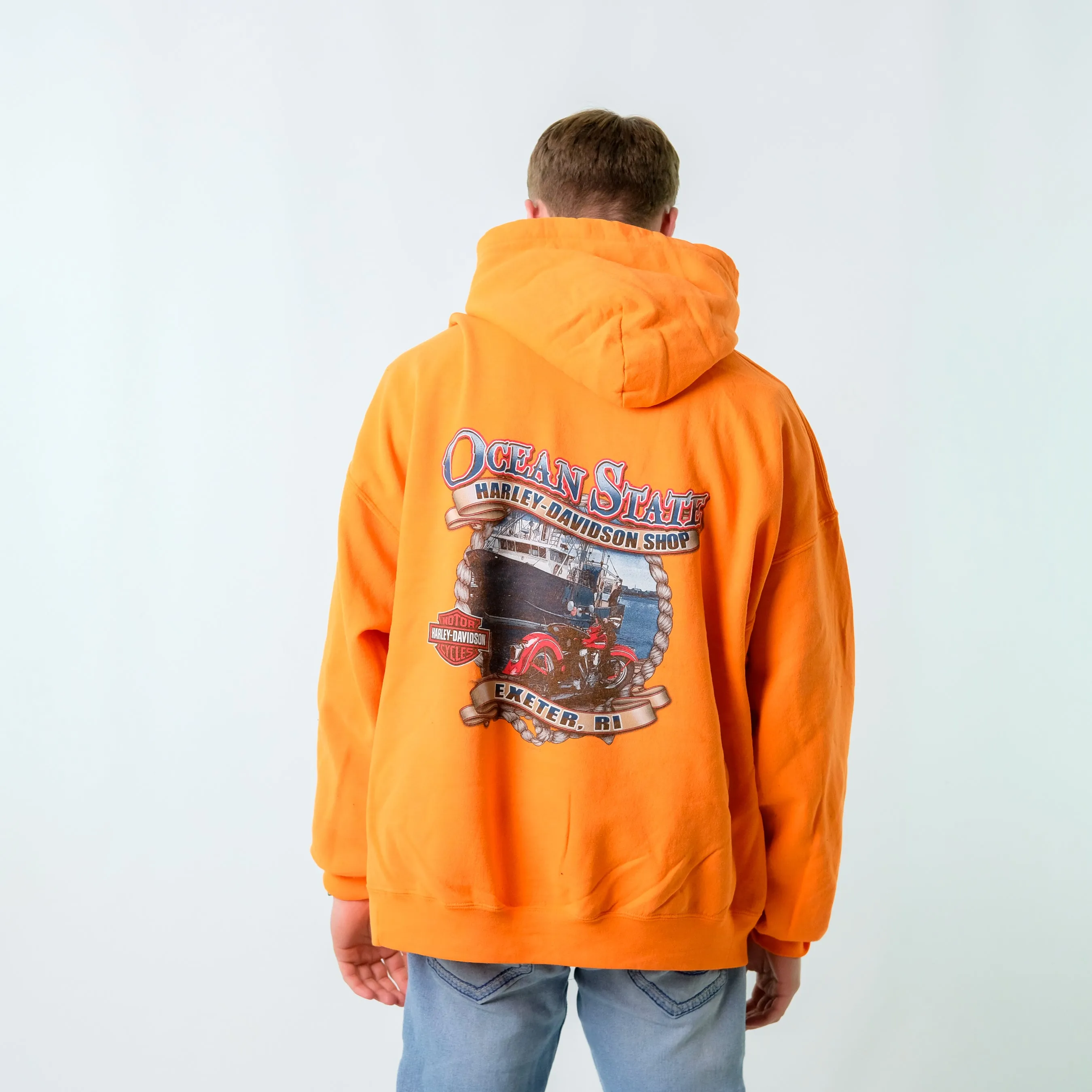 Orange y2ks Harley Davidison Hoodie (XXL)