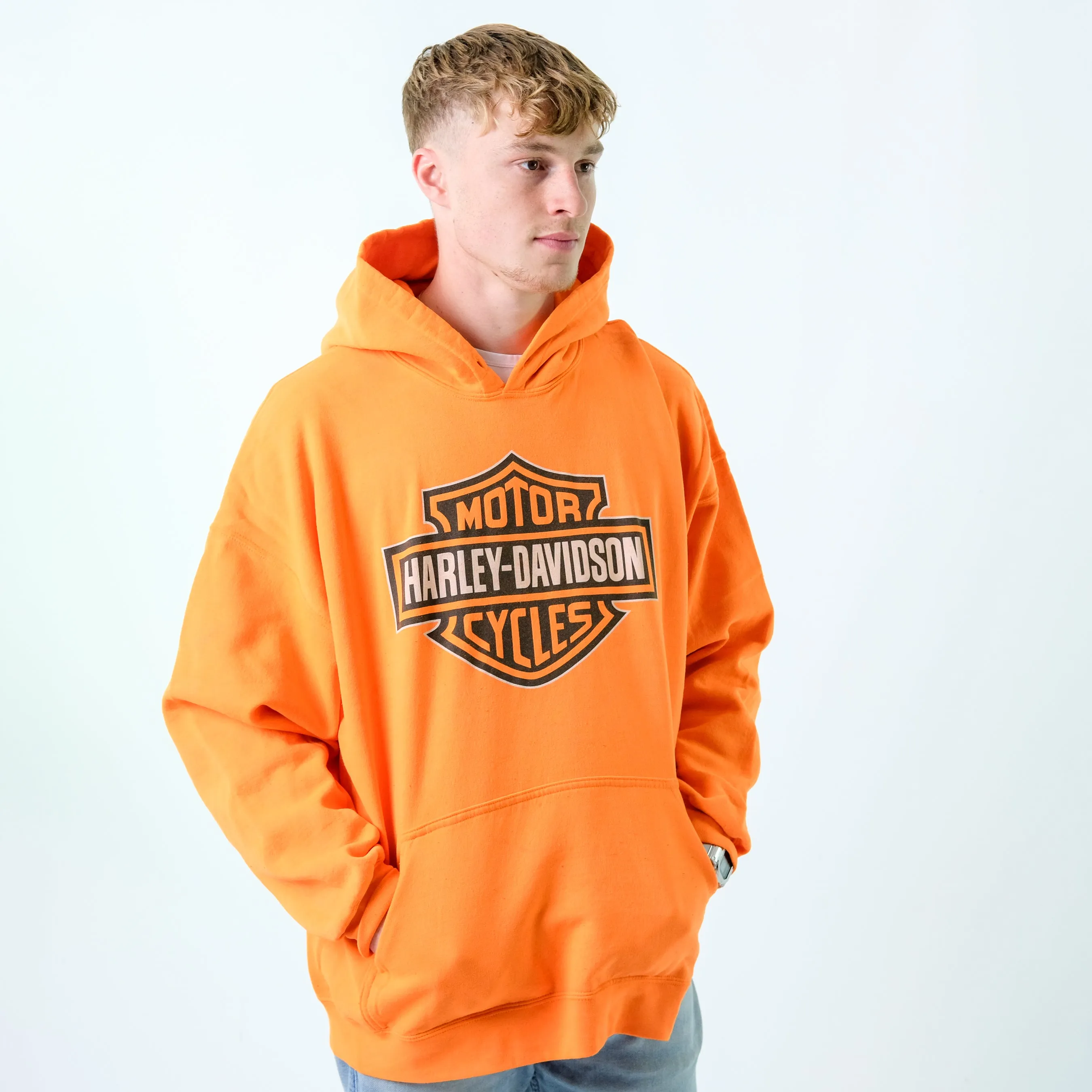 Orange y2ks Harley Davidison Hoodie (XXL)